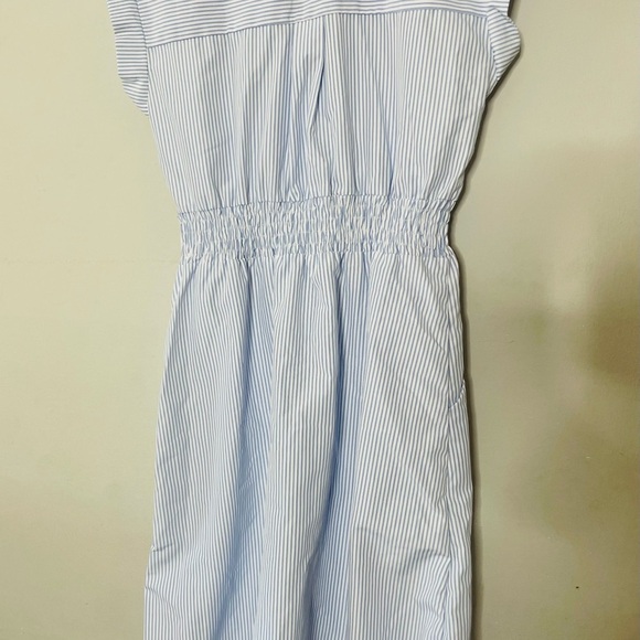 Monteau Light Blue and White Striped Blouse - Picture 5 of 6